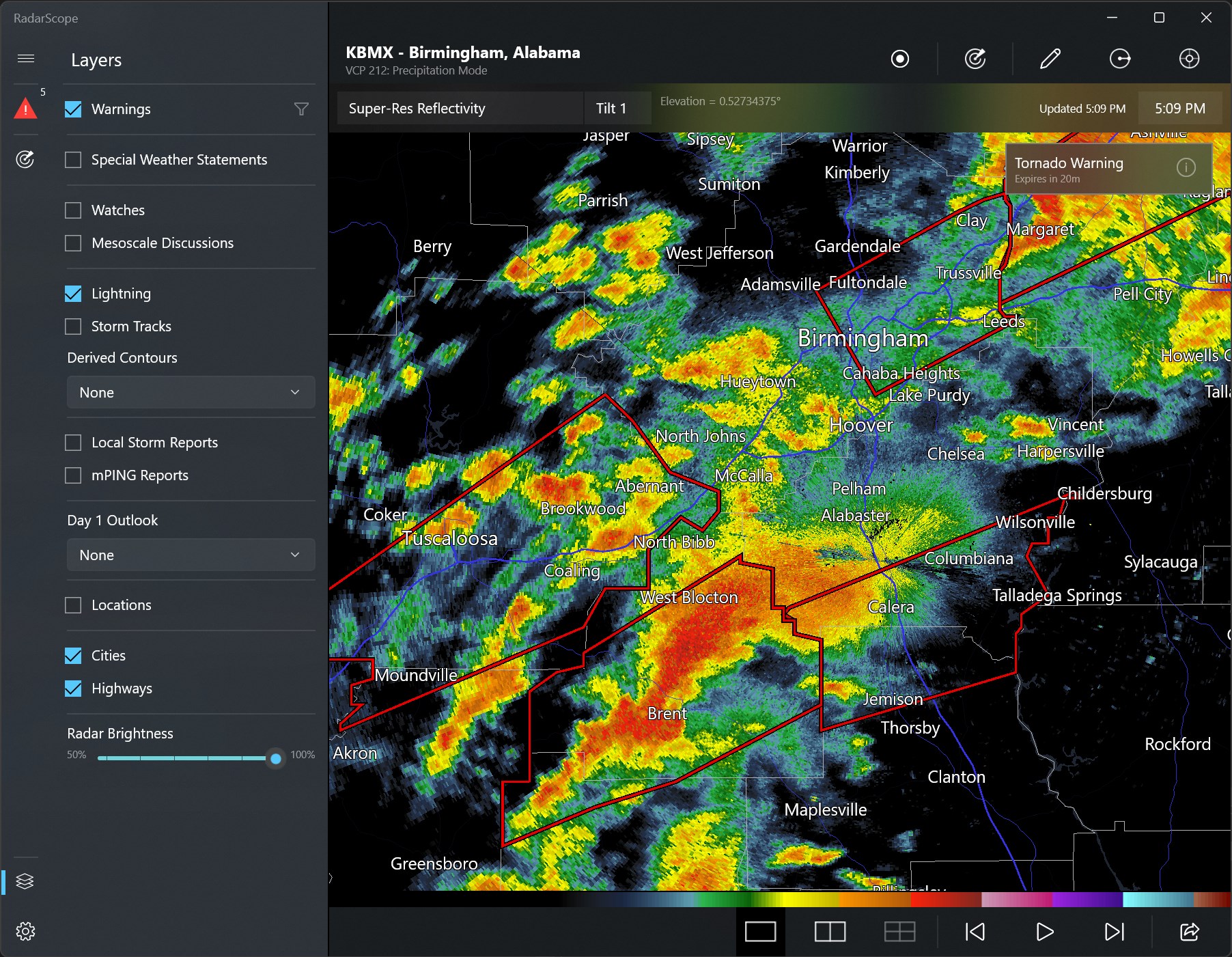 RadarScope screenshot