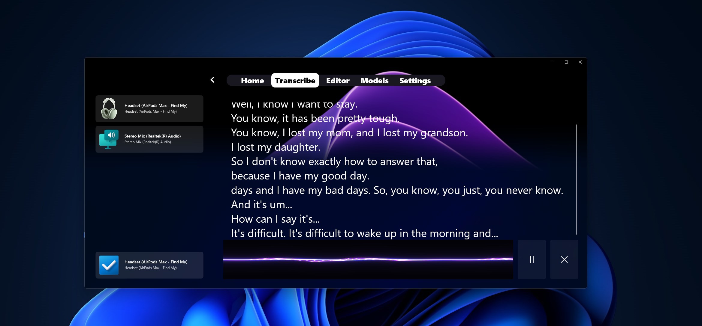 WhisperUI screenshot