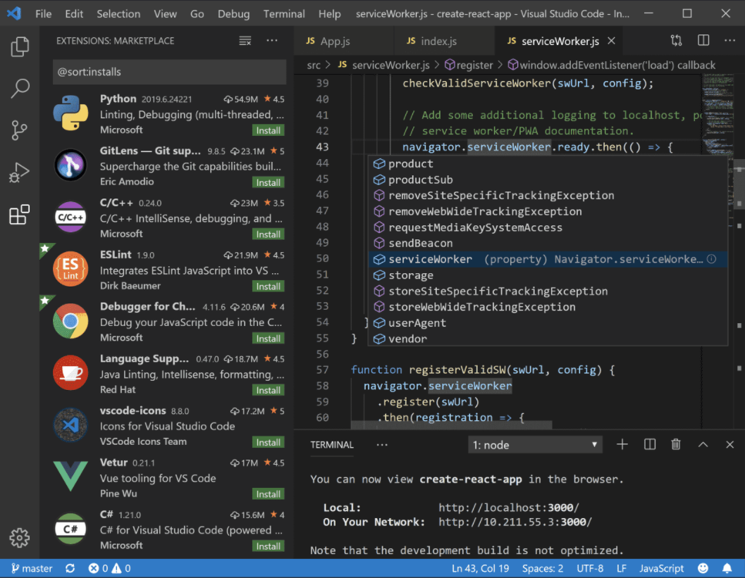 Visual Studio Code screenshot