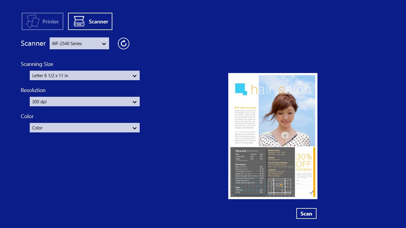 Epson Print and Scan screenshot