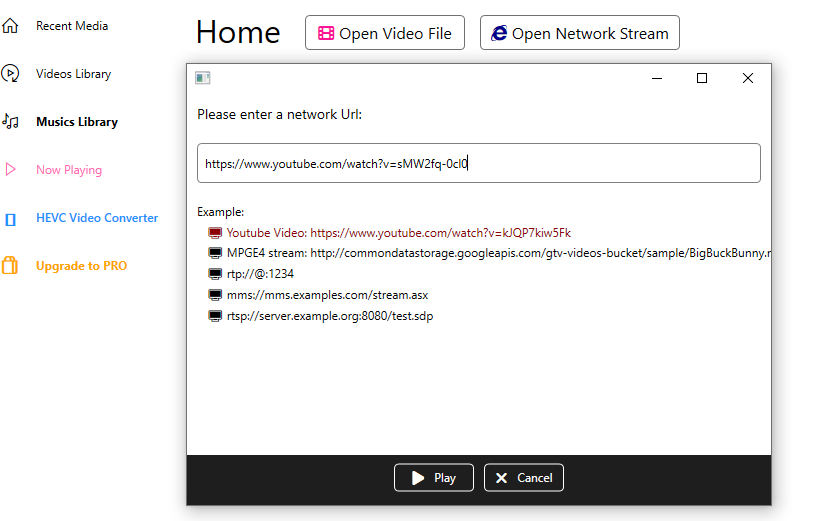 HEVC Player for Windows screenshot