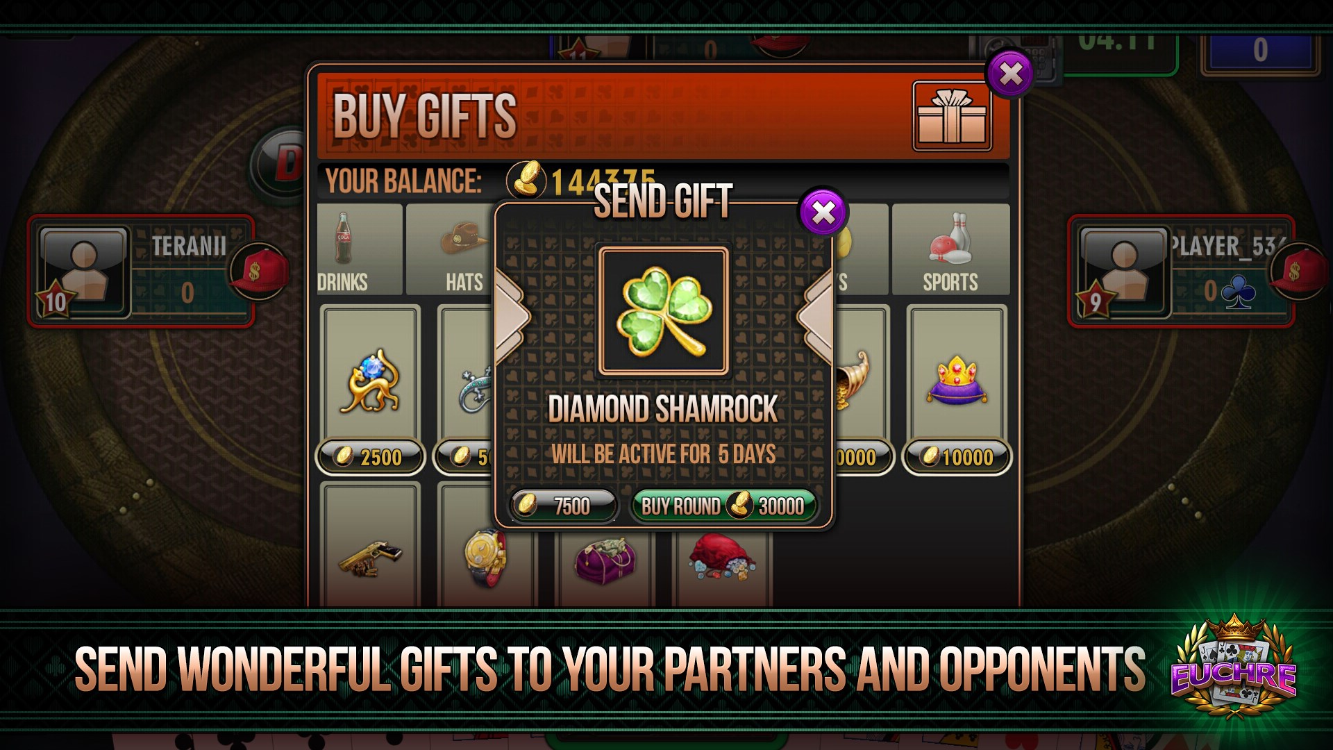 Euchre online screenshot