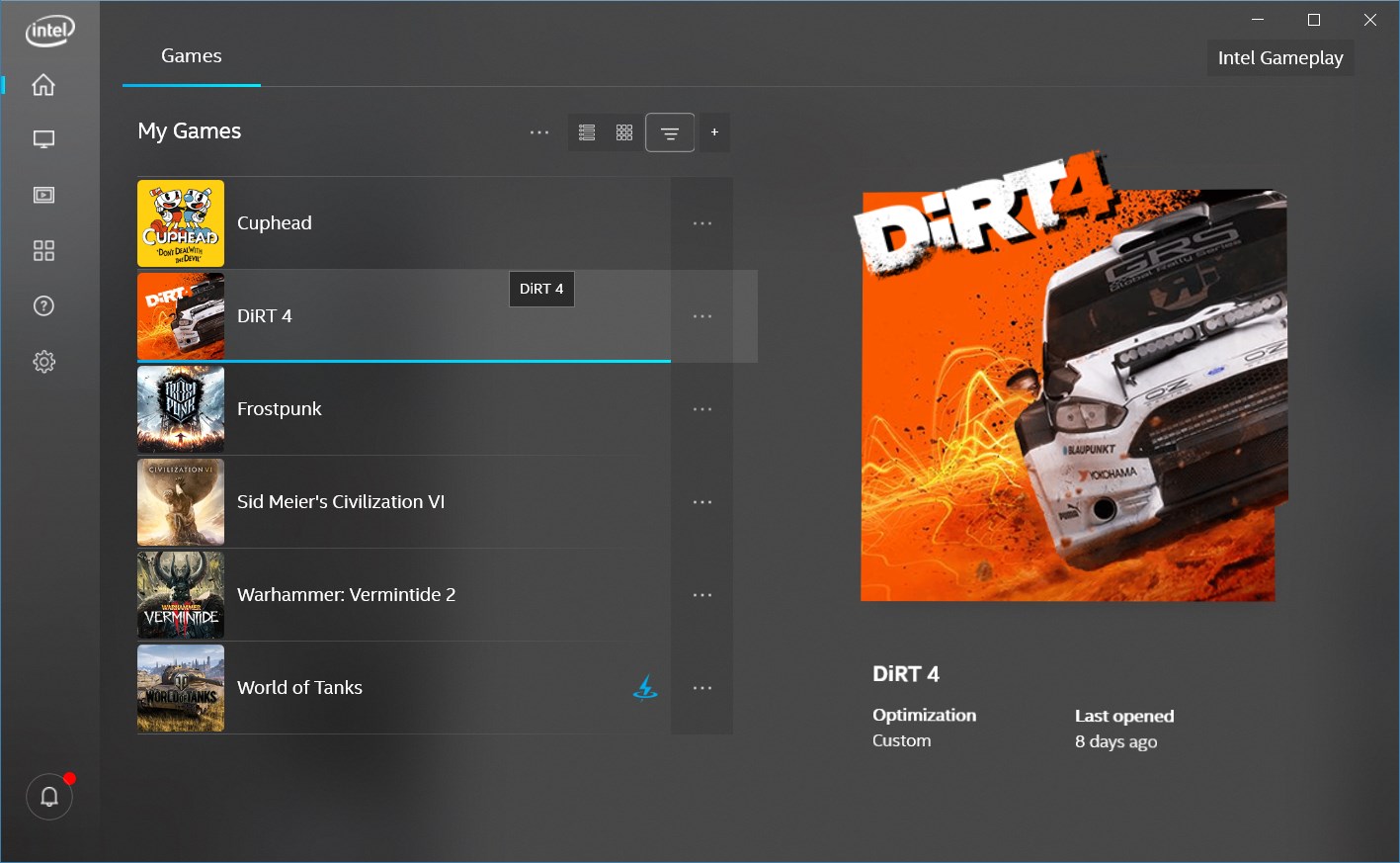 Intel® Graphics Command Center (Beta) screenshot