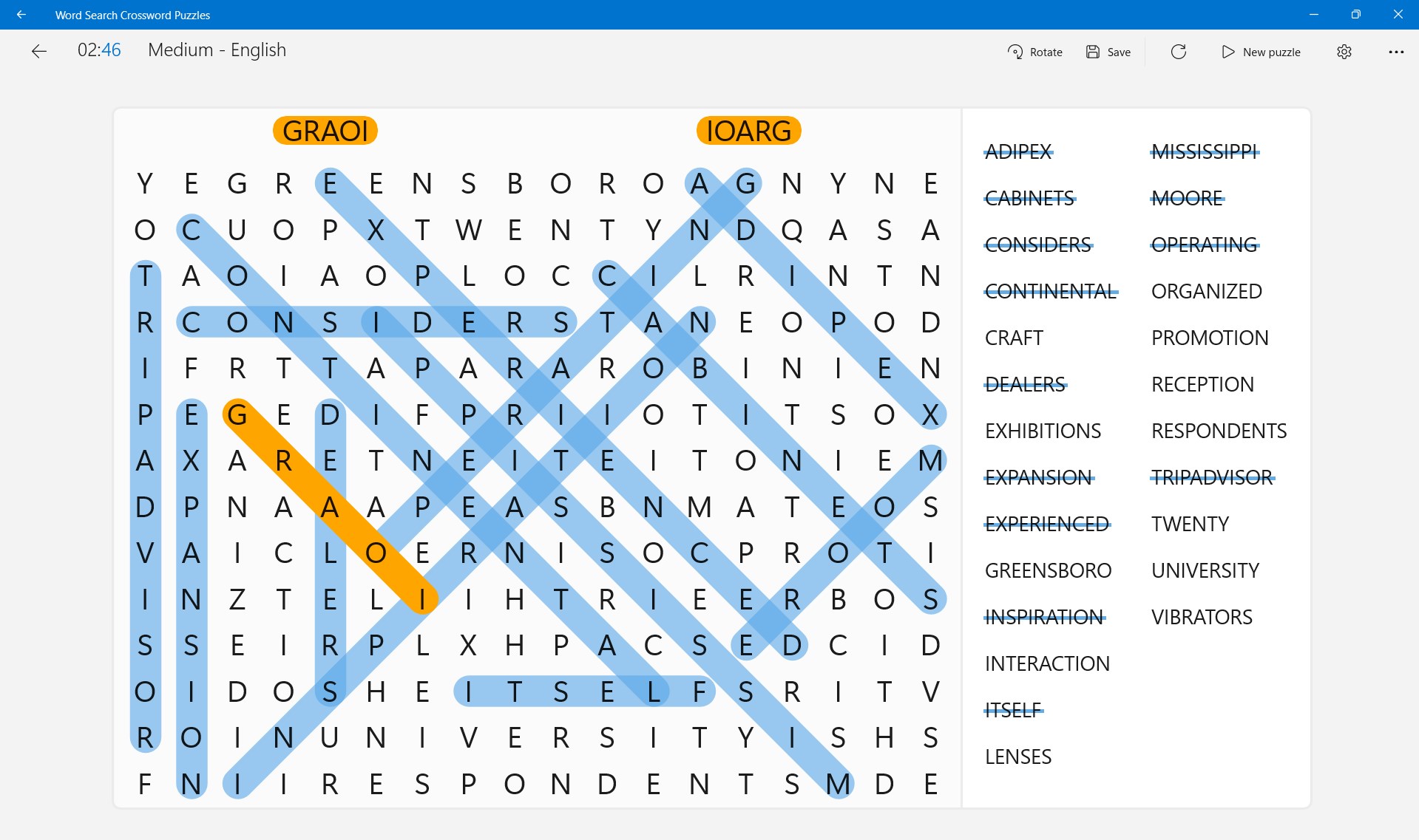 Word Search Crossword Puzzles screenshot