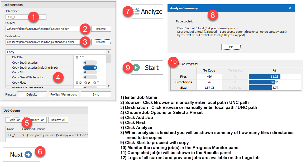 RoboCopy GUI screenshot