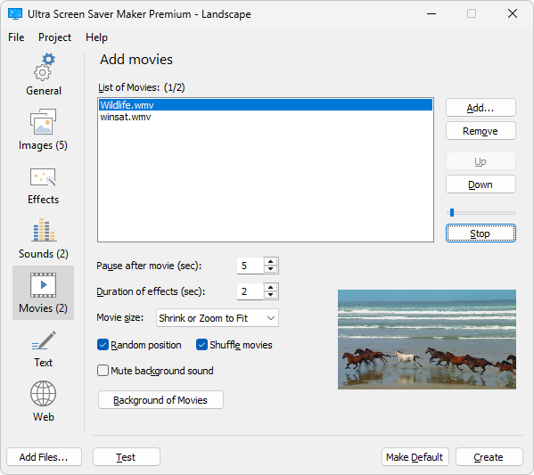 Ultra Screen Saver Maker screenshot