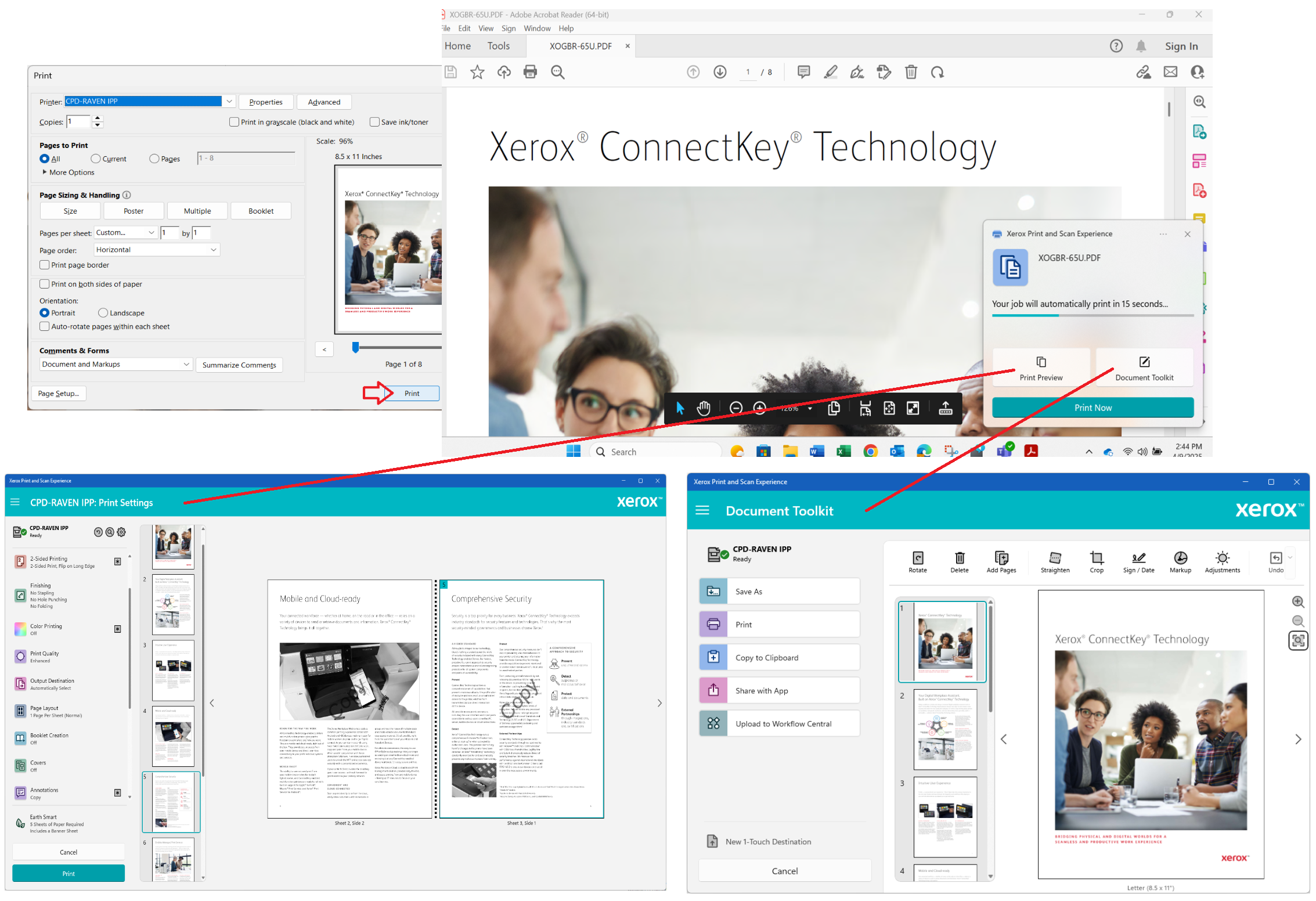Xerox Print and Scan Experience screenshot