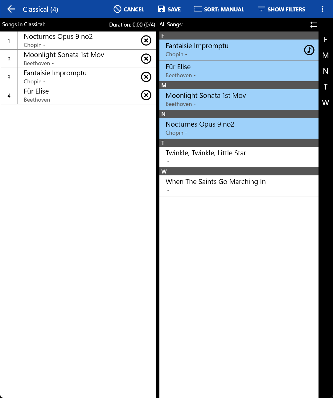 MobileSheets screenshot