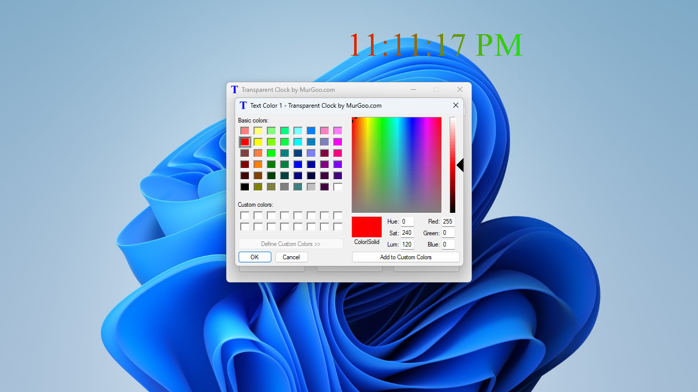 Transparent Clock screenshot