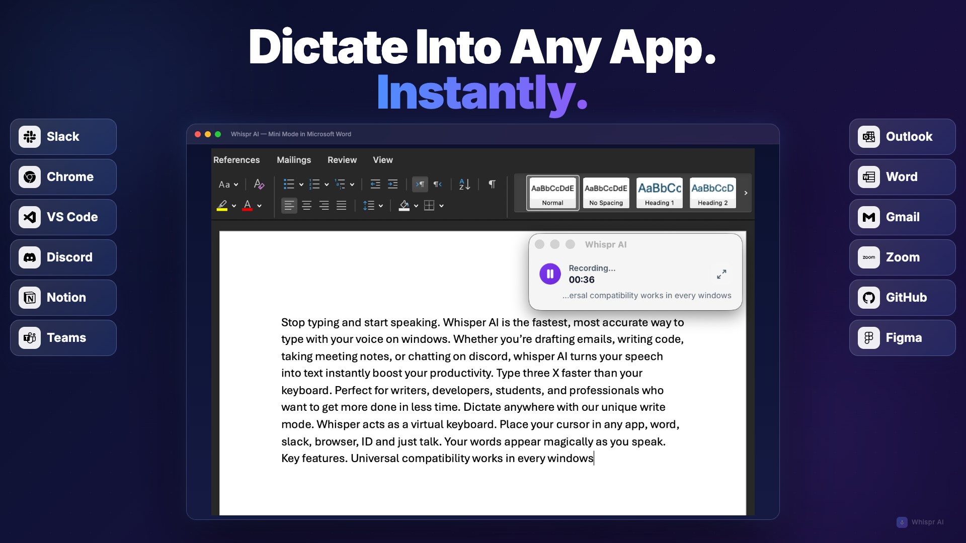 Whispr AI - Voice Typing & Transcription screenshot