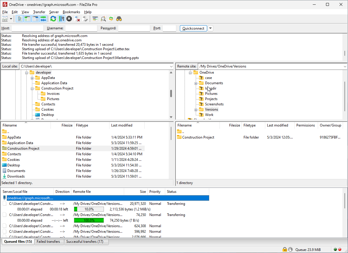 FileZilla Pro screenshot