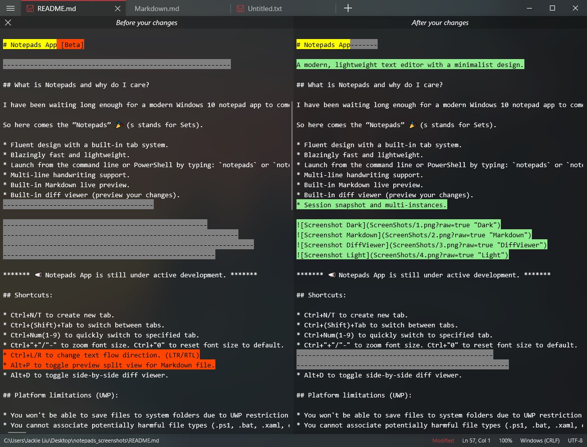Notepads App screenshot