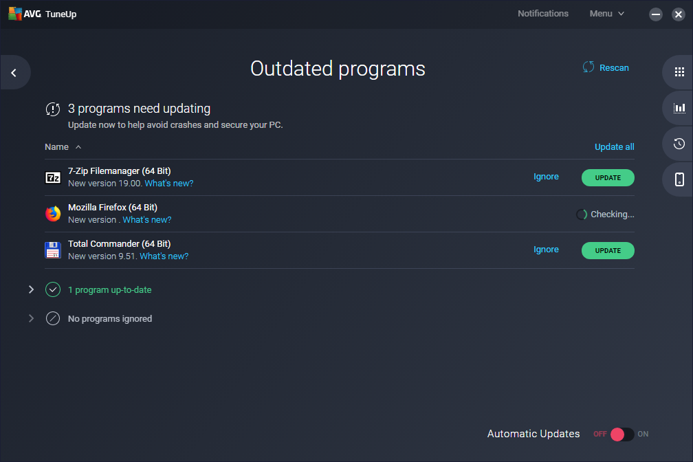 AVG TuneUp screenshot