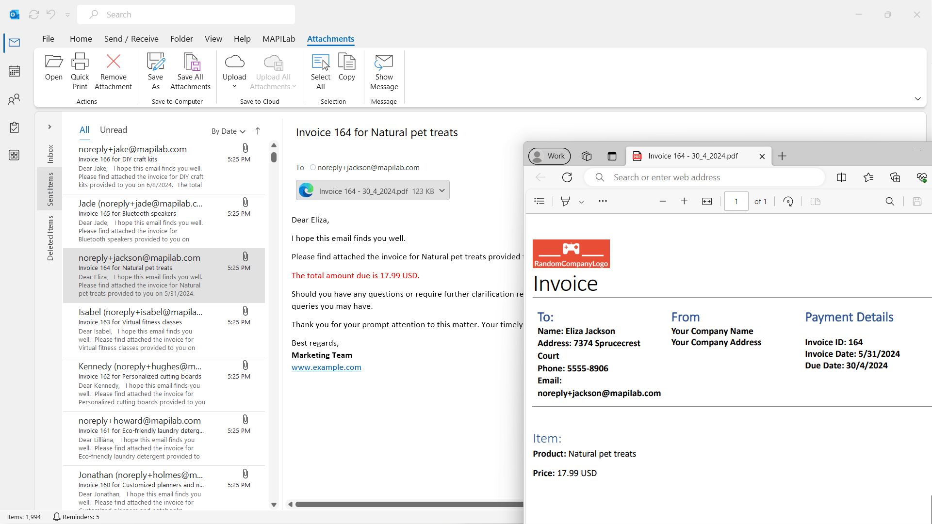 Mail Merge Toolkit screenshot