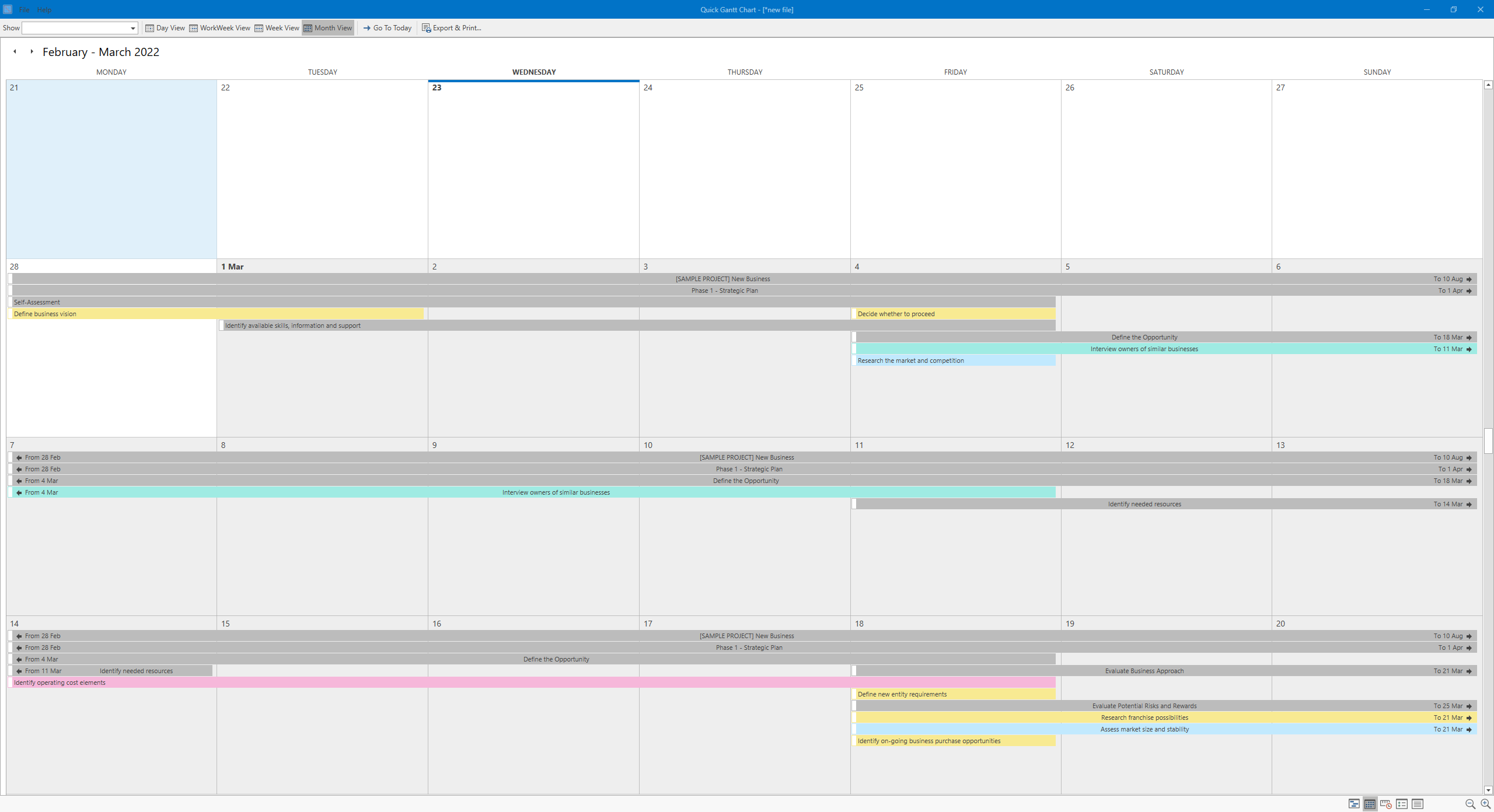 Quick Gantt Chart screenshot