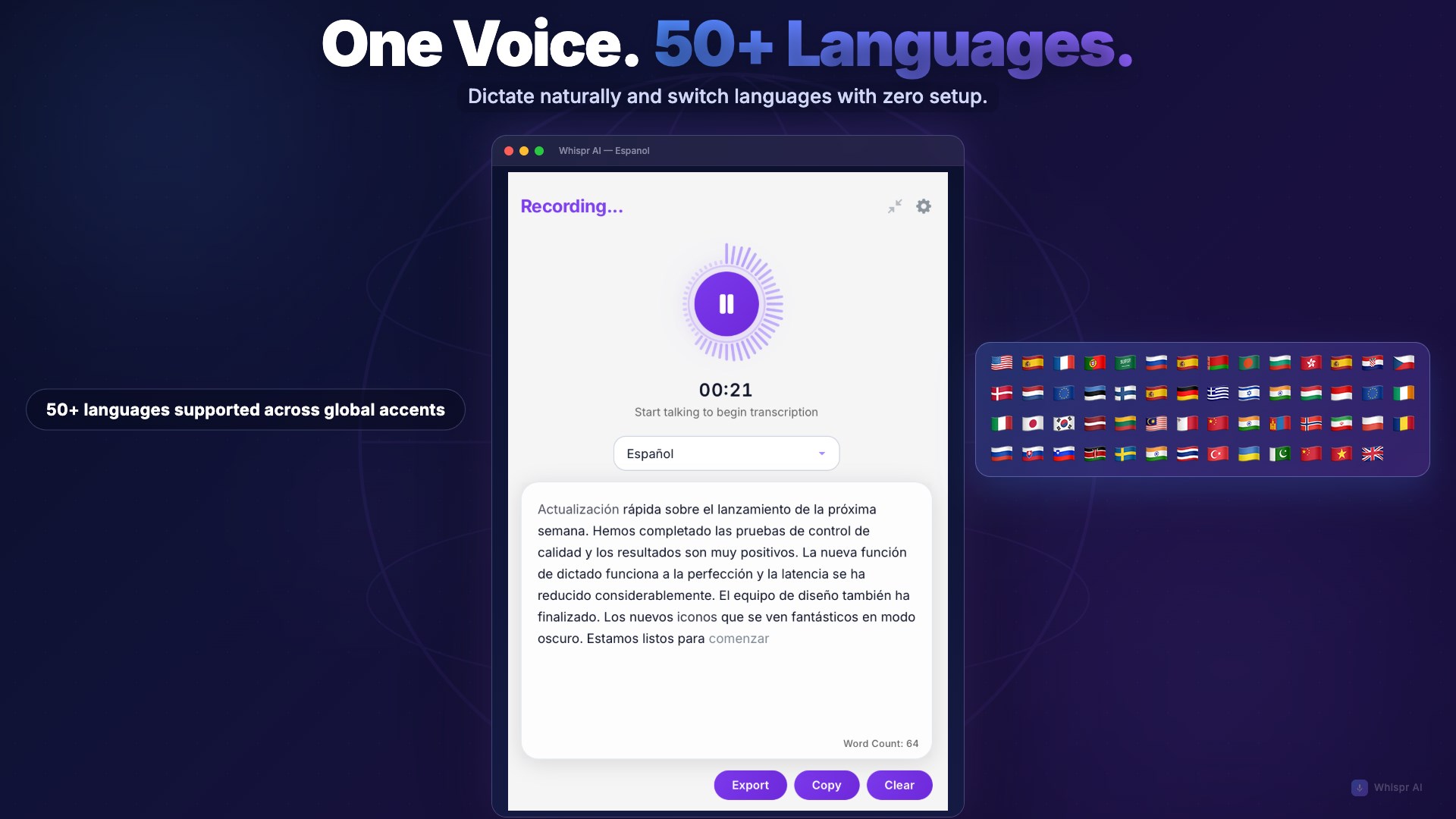 Whispr AI - Voice Typing & Transcription screenshot