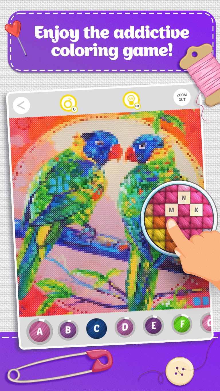 Cross Stitch Colorful Art screenshot