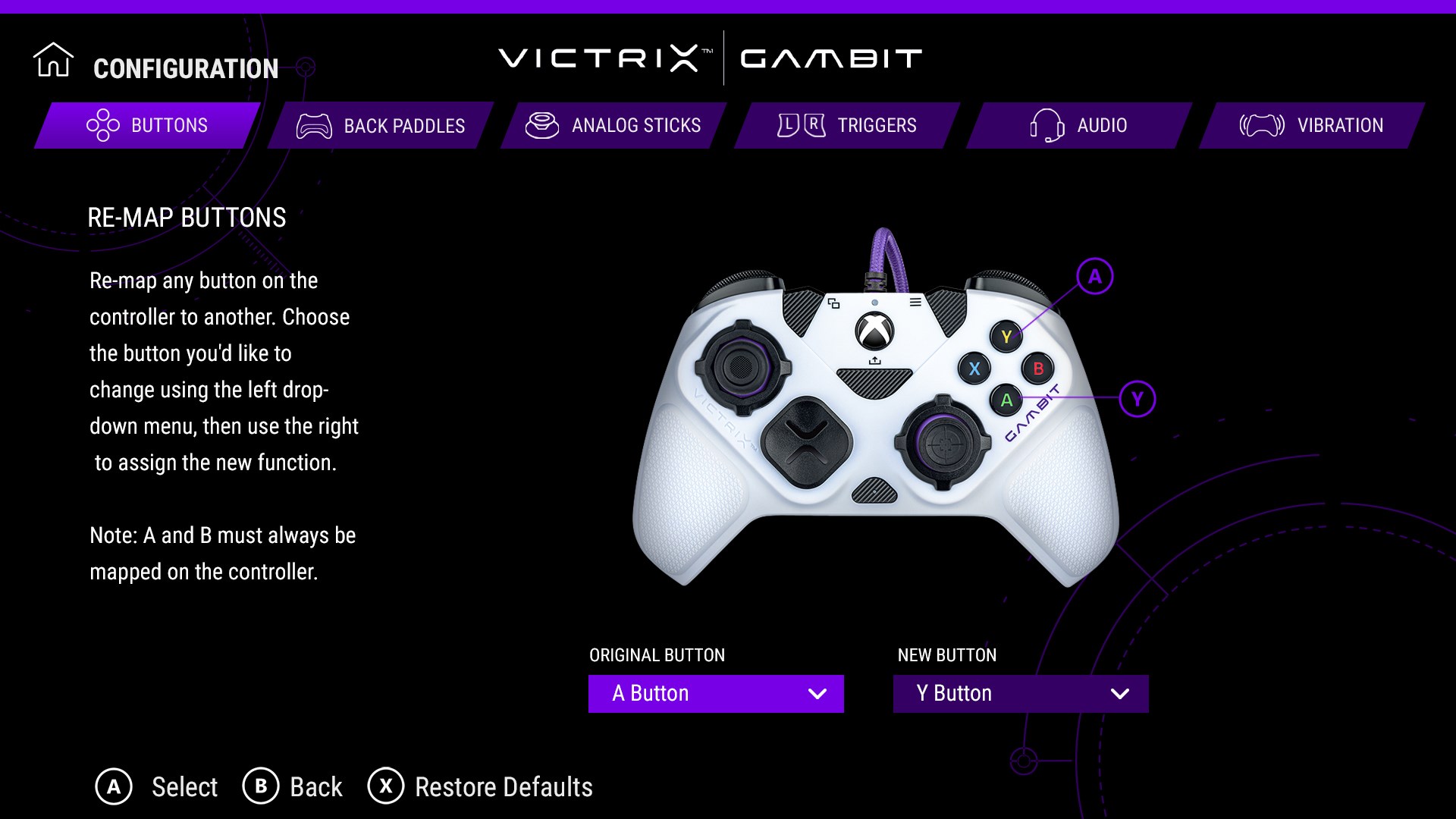 Victrix Control Hub screenshot