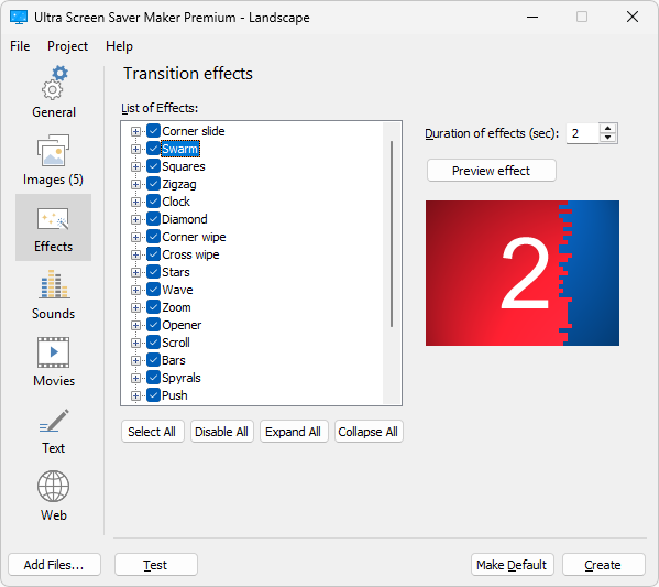Ultra Screen Saver Maker screenshot