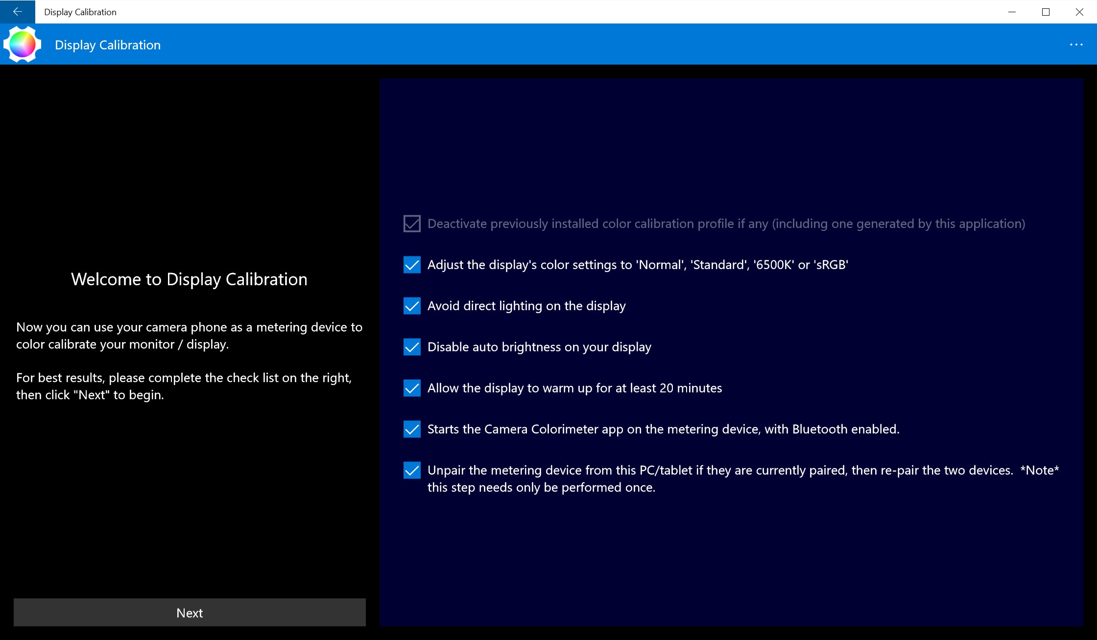 Display Calibration screenshot