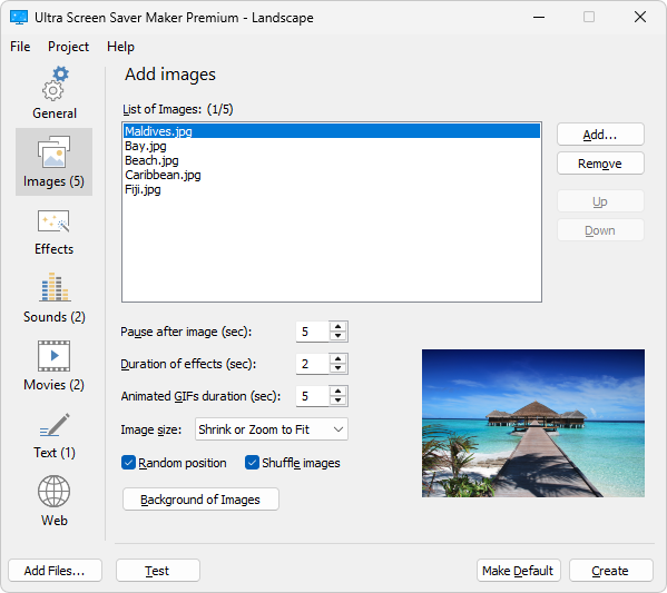Ultra Screen Saver Maker screenshot