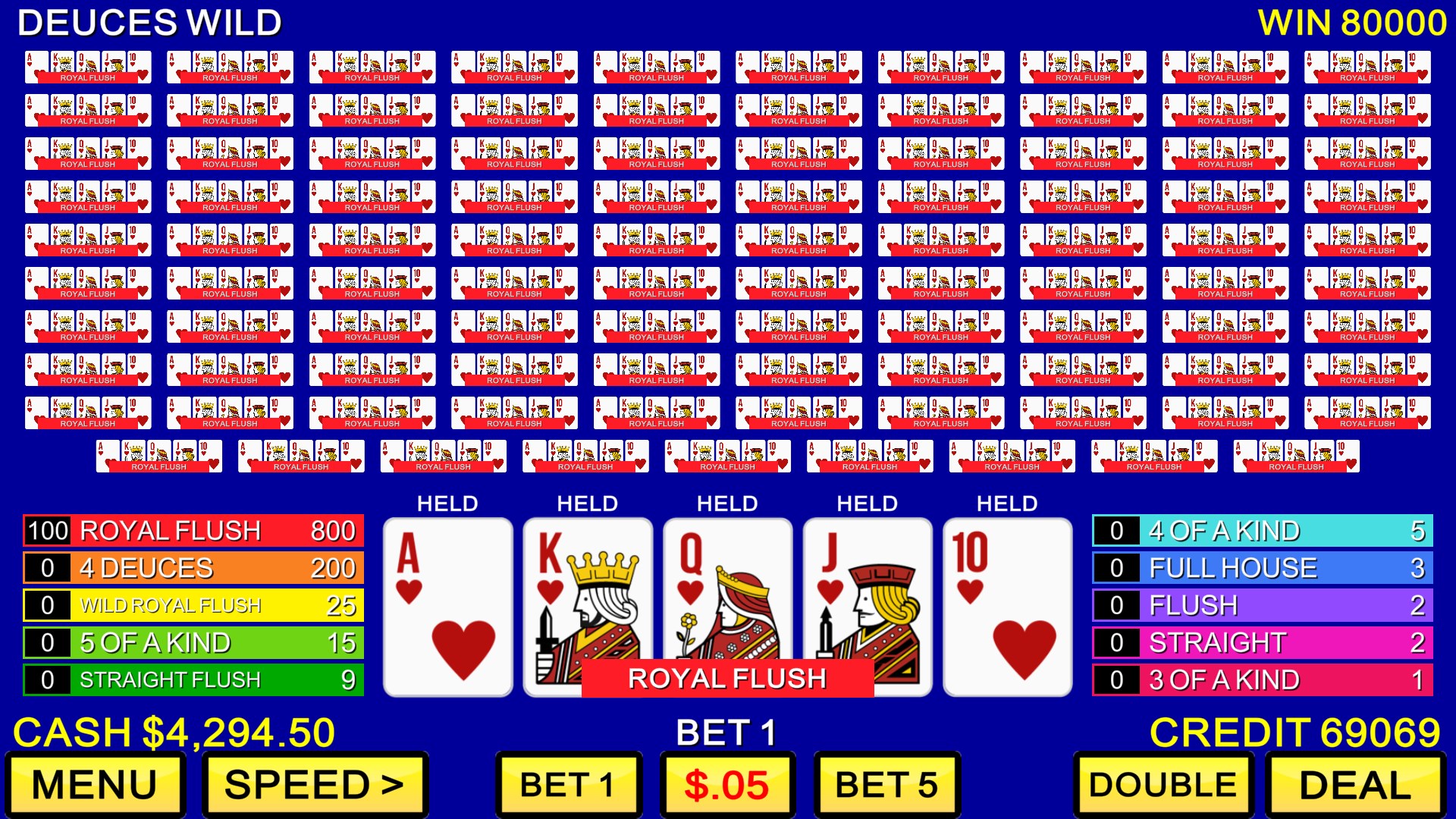 MULTI VIDEO POKER CLASSIC GAMES screenshot