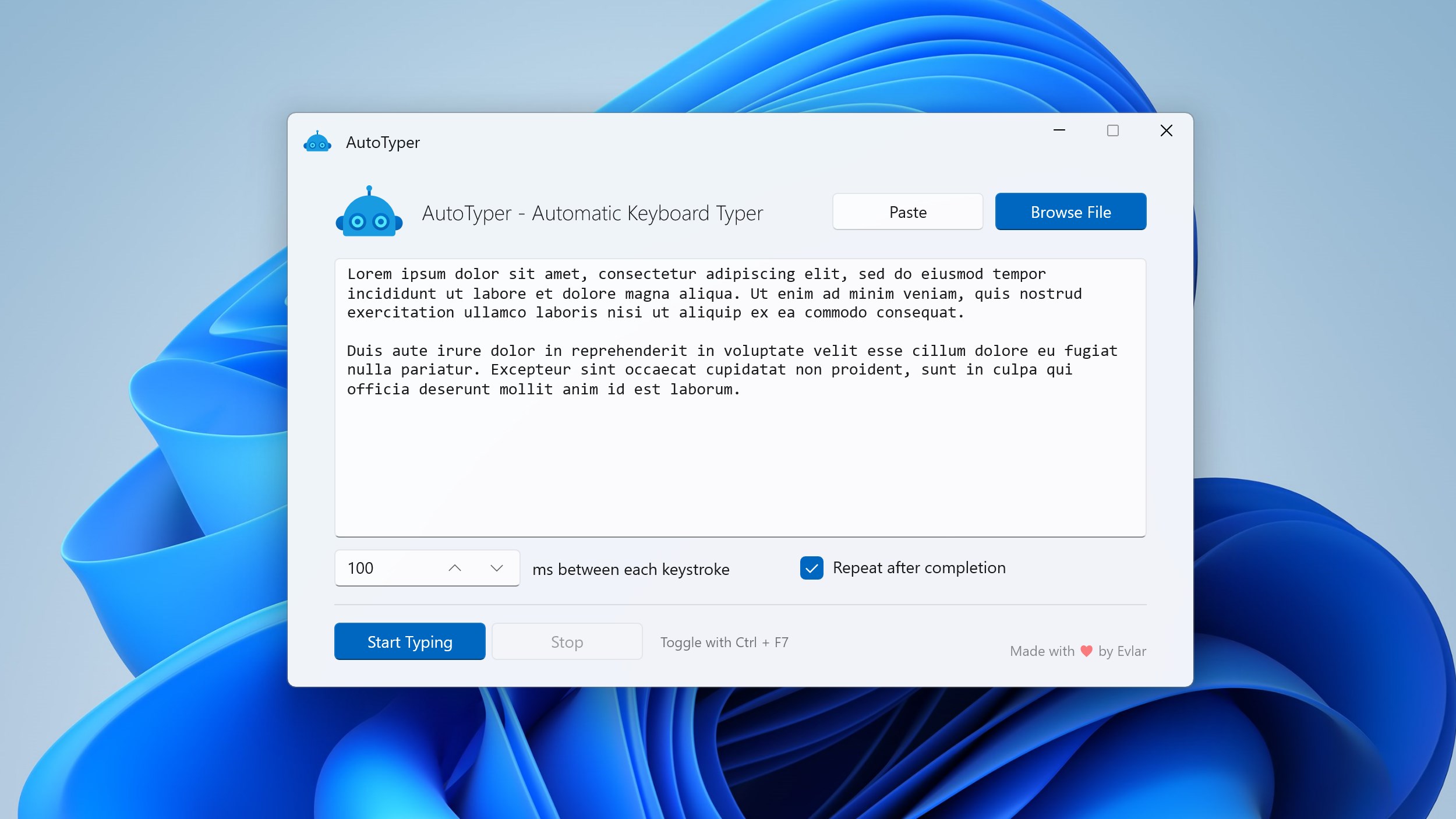 Automatic Keyboard Typer screenshot