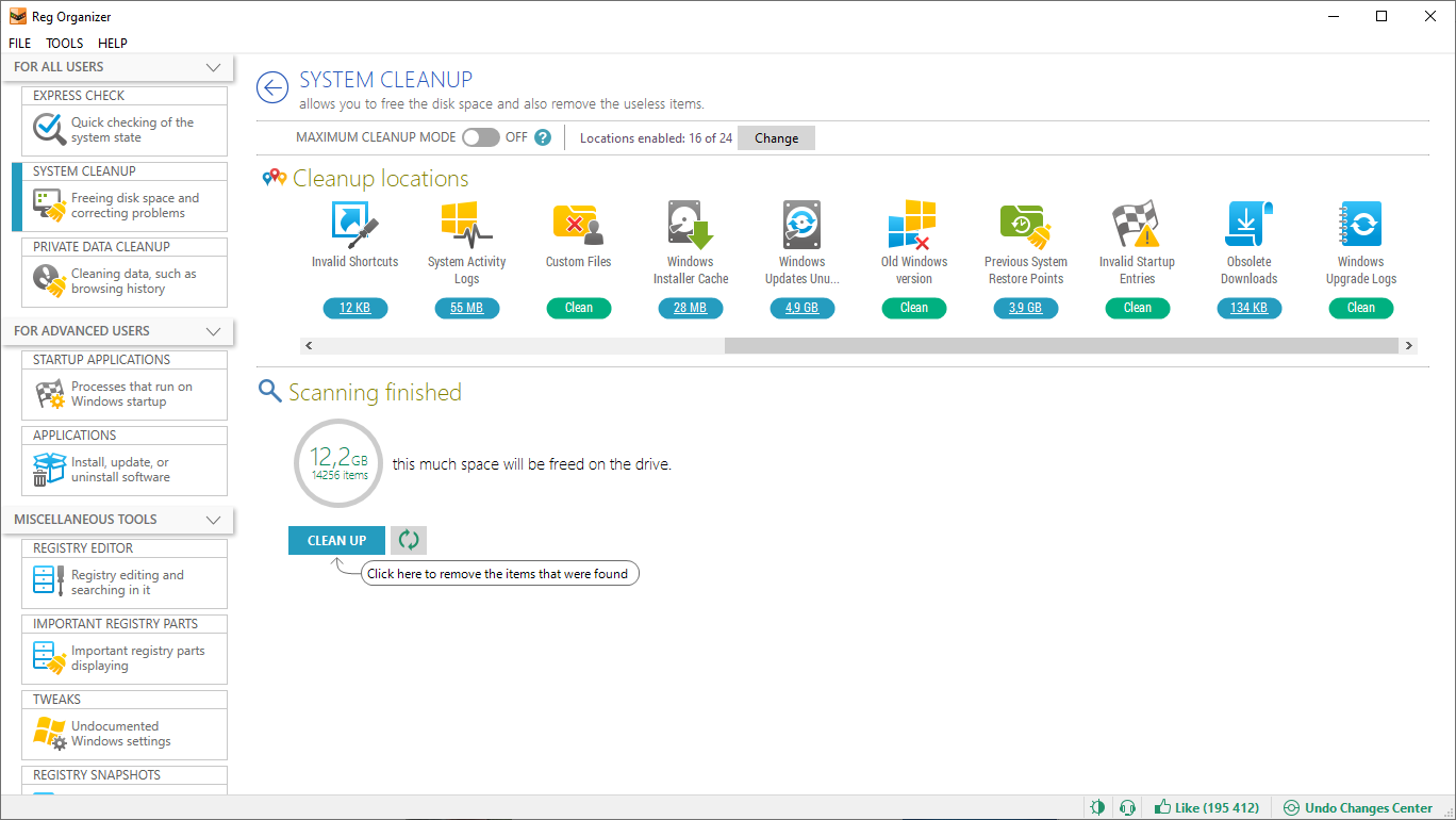 Reg Organizer screenshot