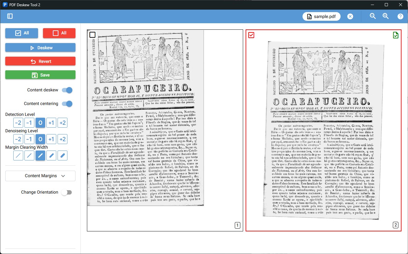 PDF Deskew Tool v2 screenshot