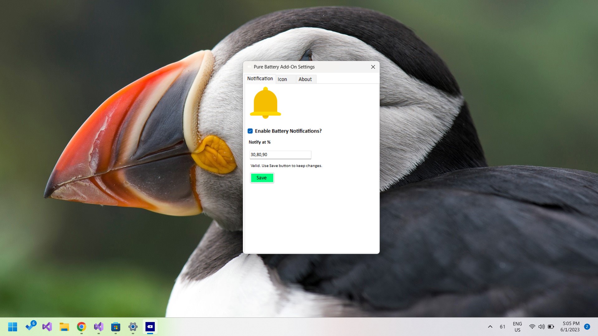 Battery Percentage - Pure Battery add-on screenshot