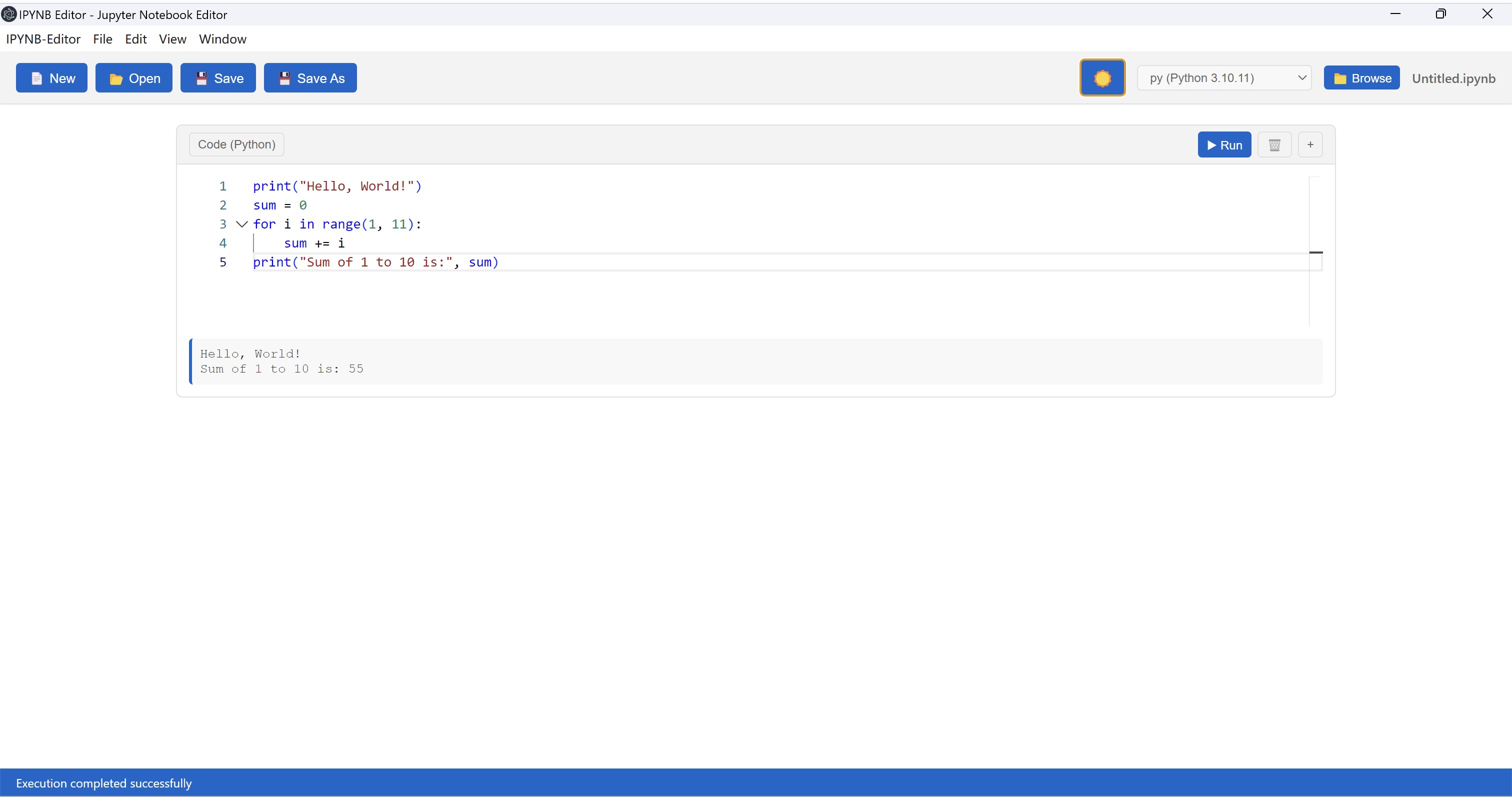 IPYNB Editor - Jupyter Notebook Editor screenshot