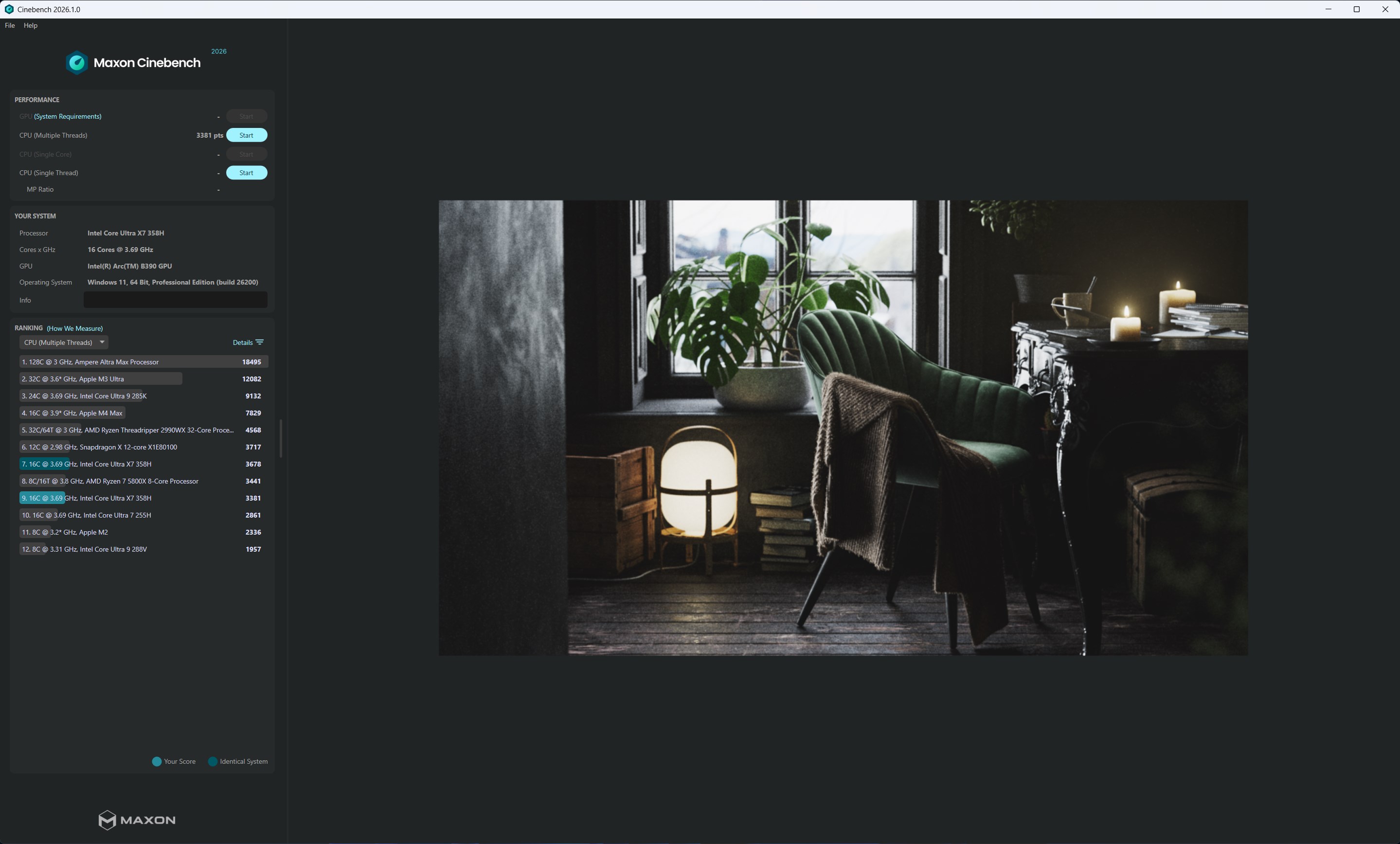 Cinebench screenshot