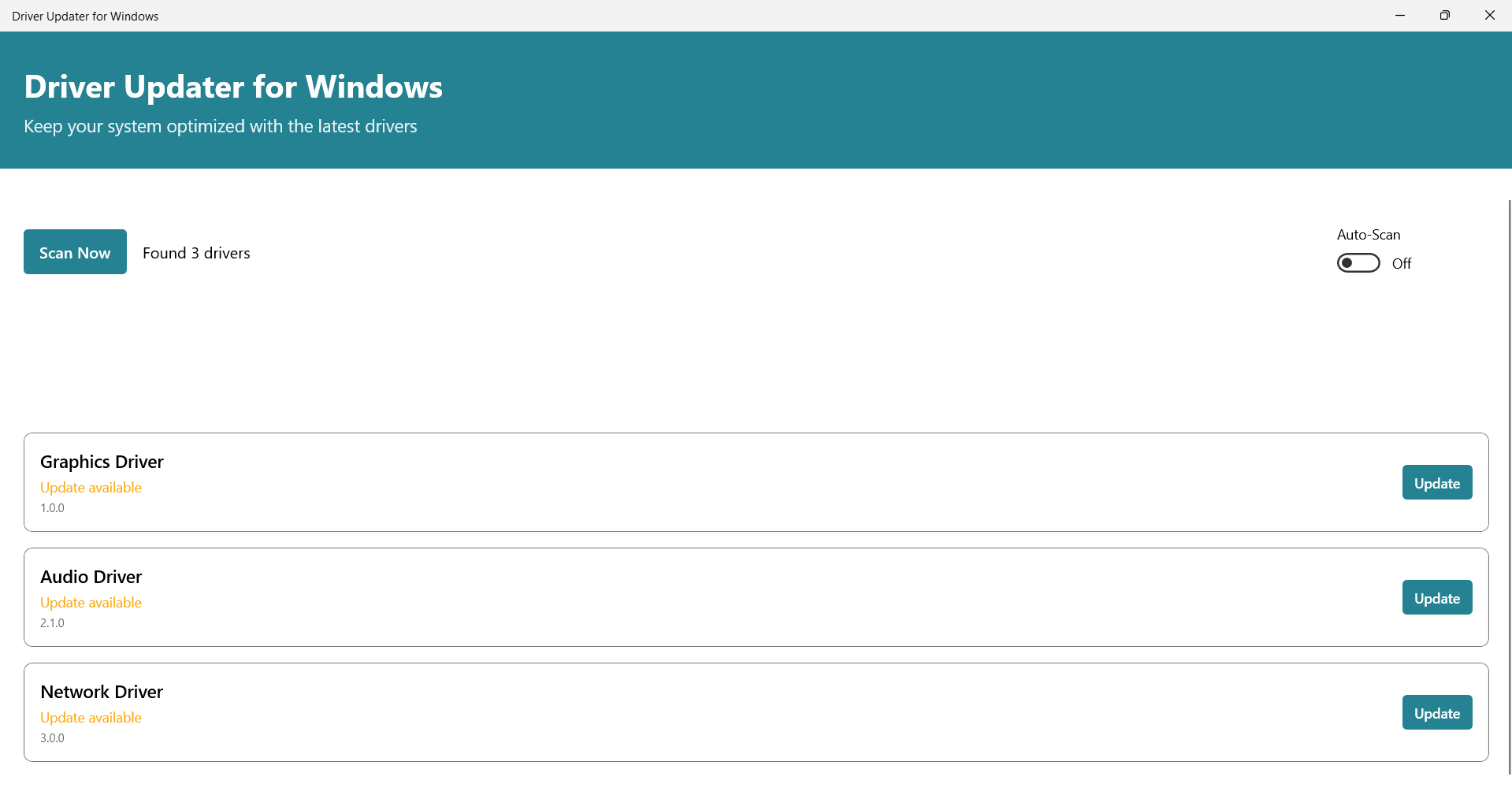 Driver Updater for Windows screenshot