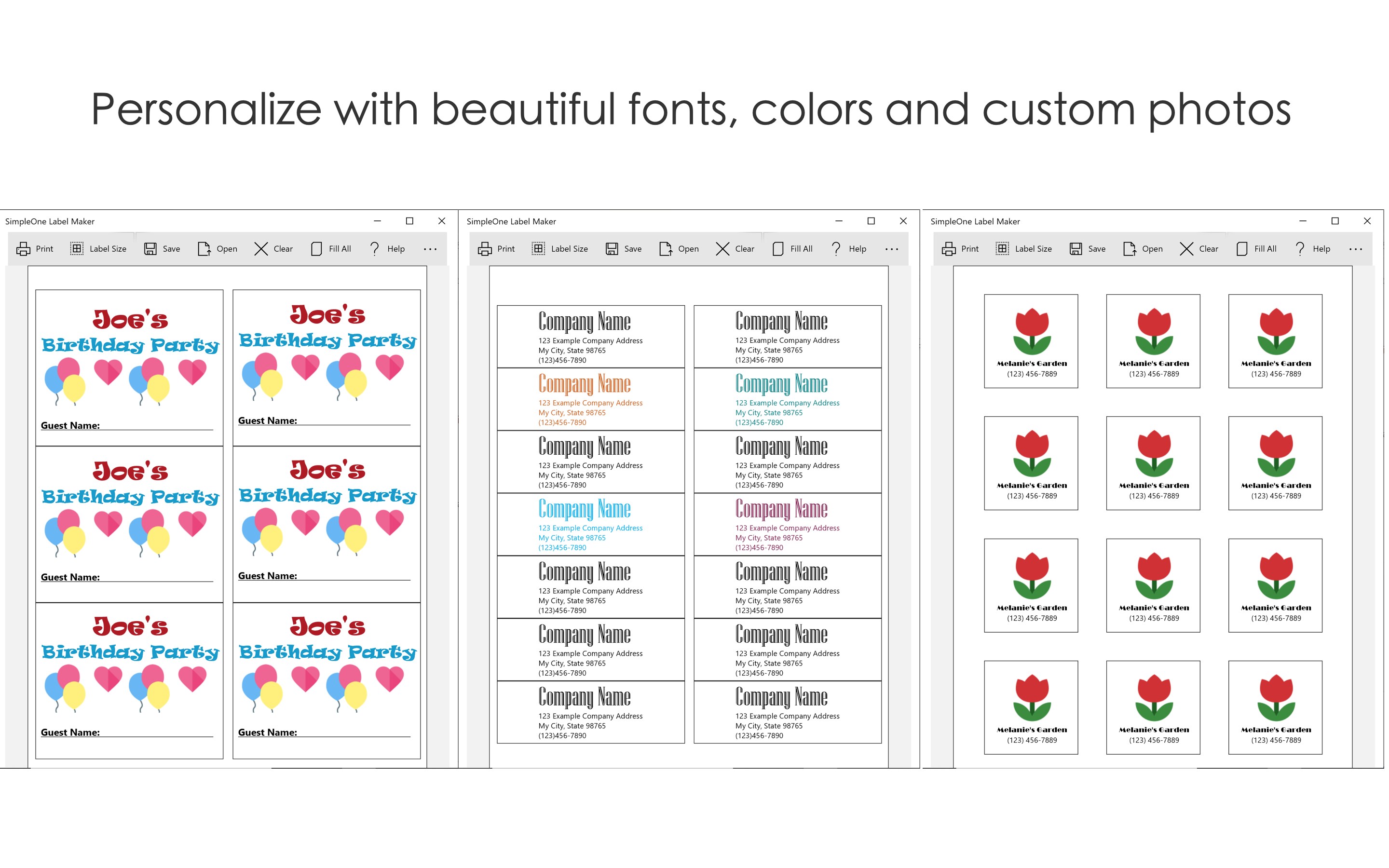 SimpleOne Label Maker screenshot