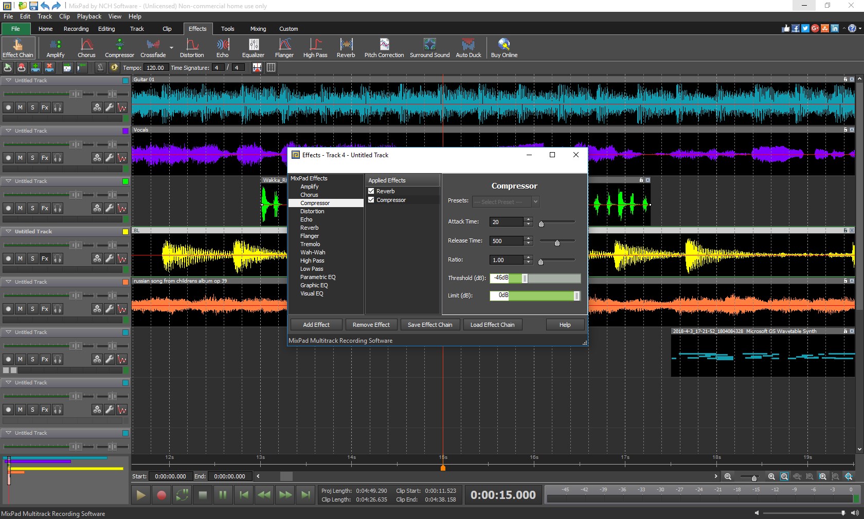 MixPad Multitrack Recording Software Express Edition screenshot