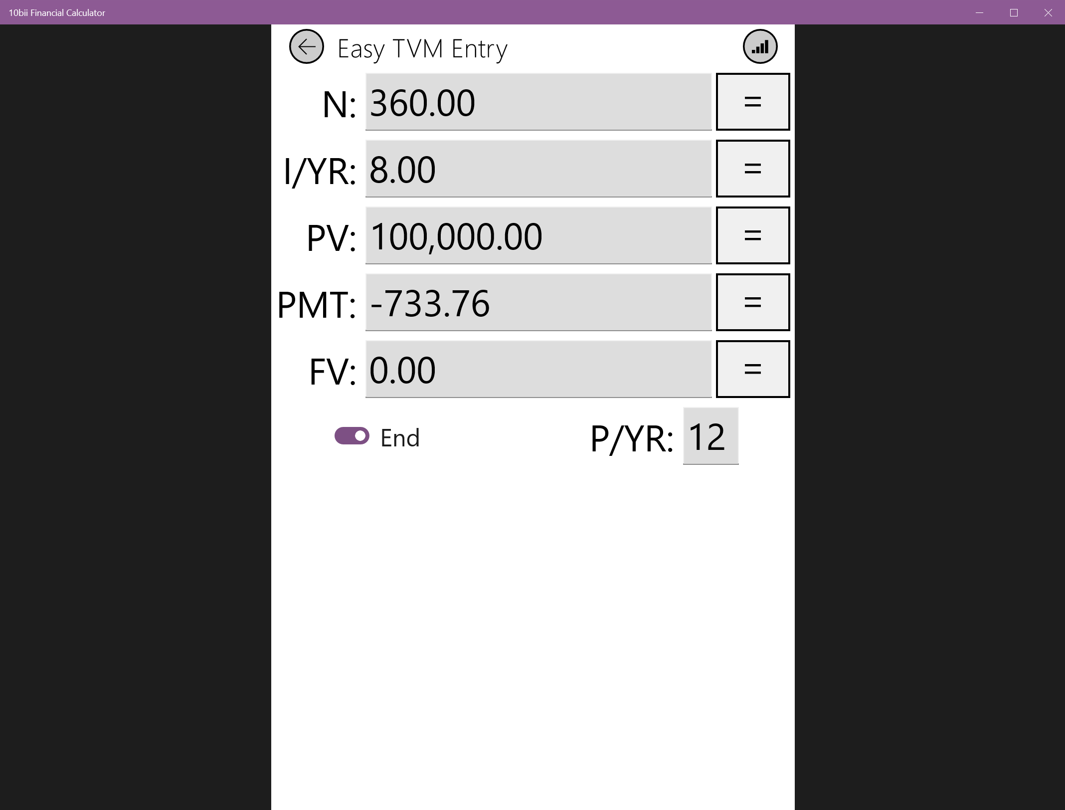 10bii Financial Calculator screenshot