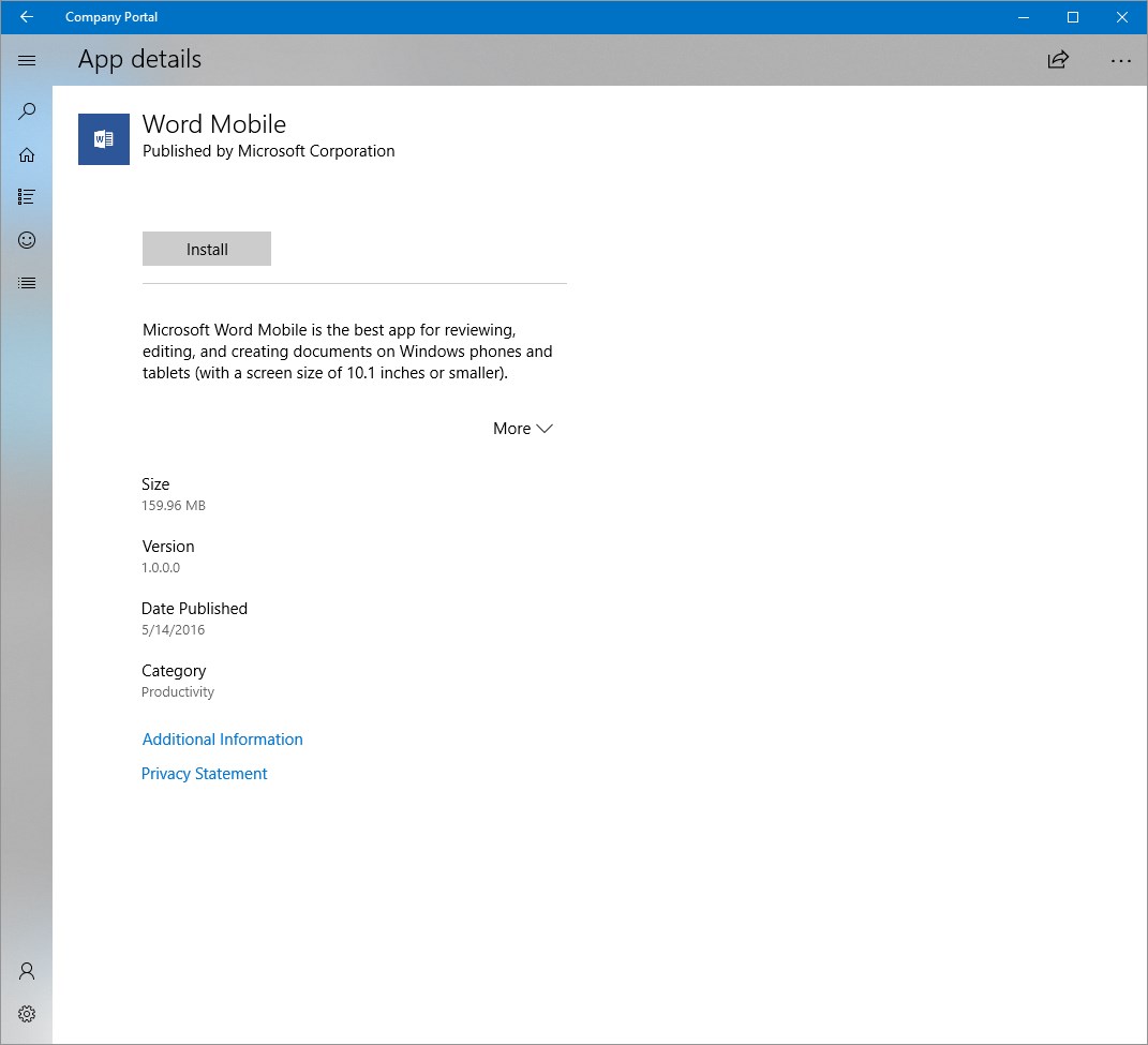 Company Portal screenshot