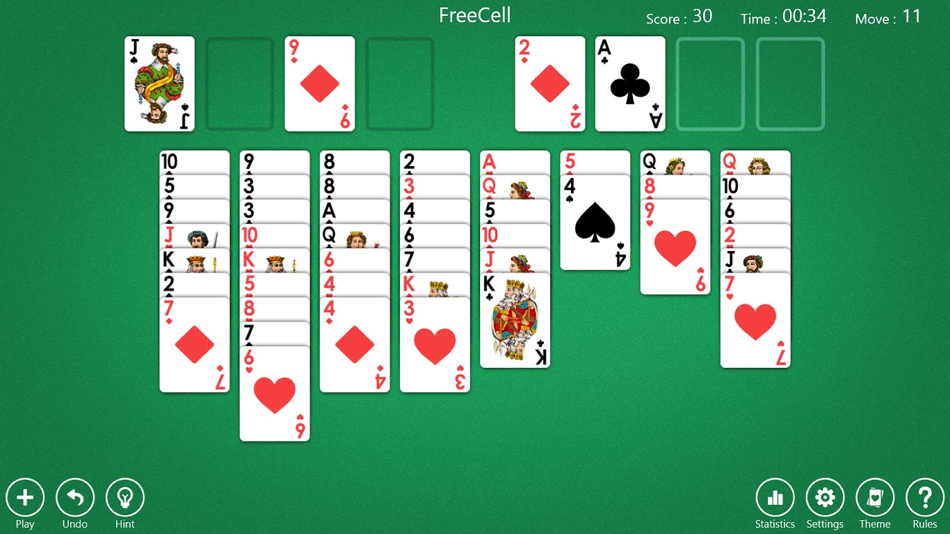 Aces FreeCell Solitaire screenshot