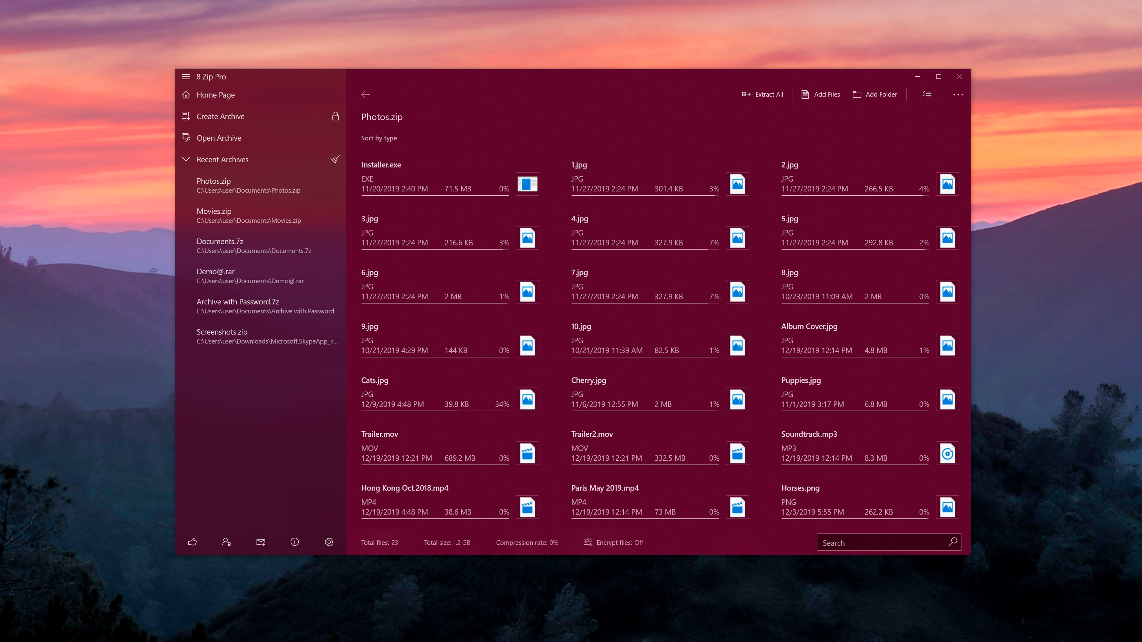 8 Zip Pro - advanced archiver. Create, unpack and encrypt. screenshot