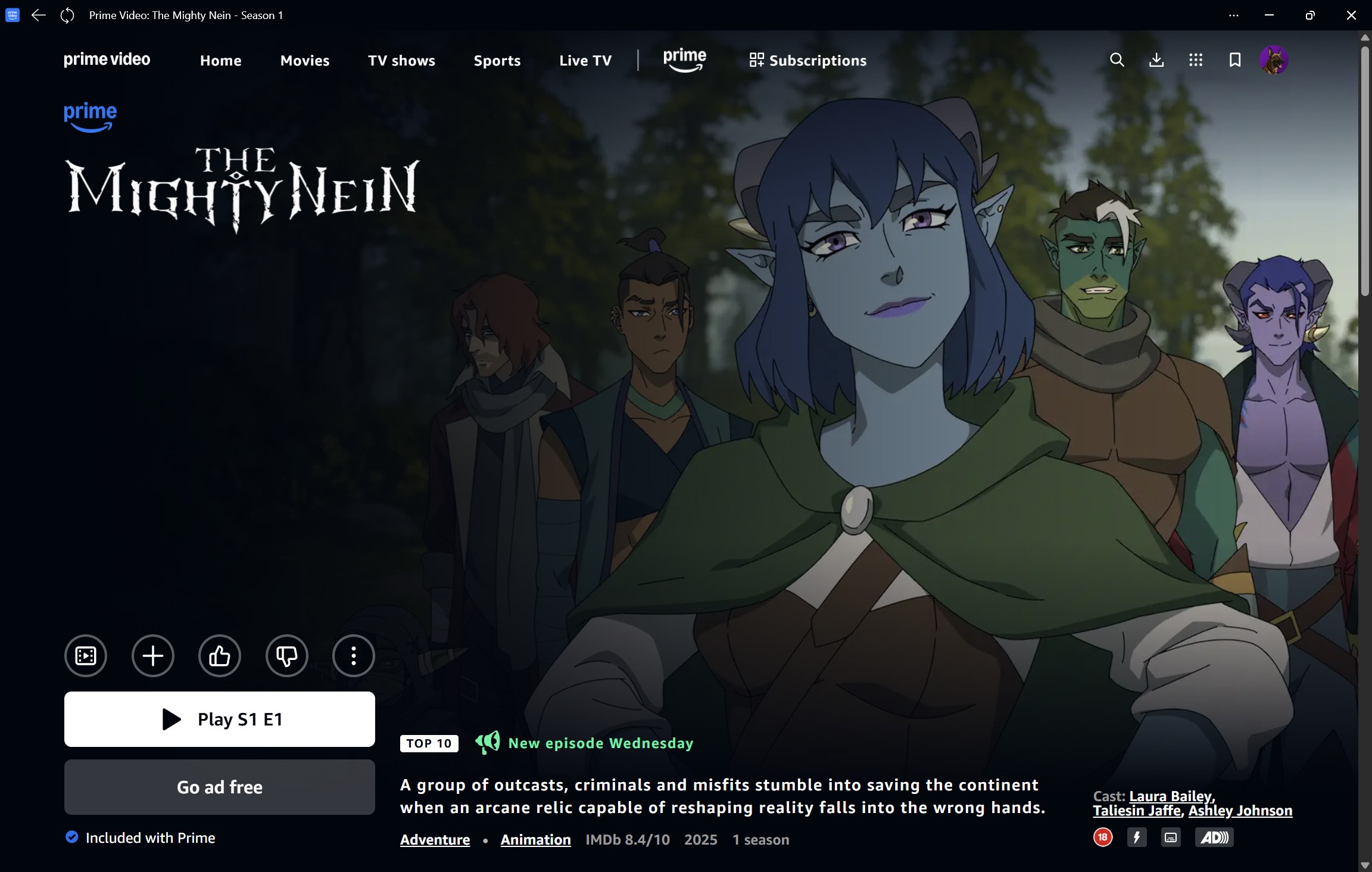 Prime Video for Windows screenshot