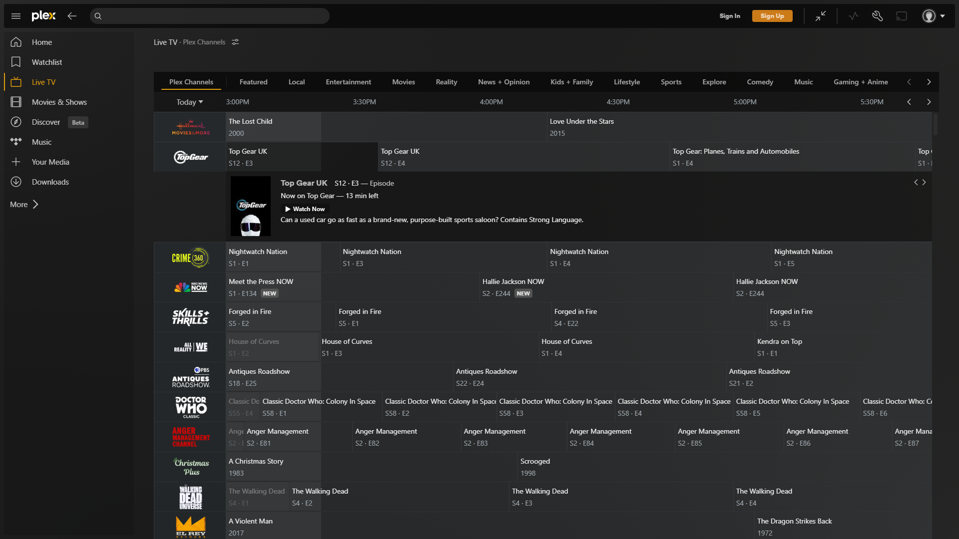 Plex for Windows screenshot