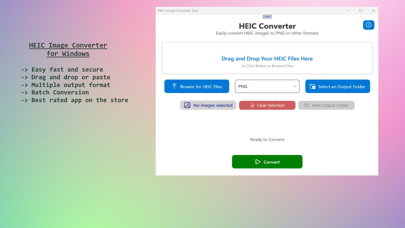HEIC Image Converter - JPEG, PNG, BMP, GIF screenshot