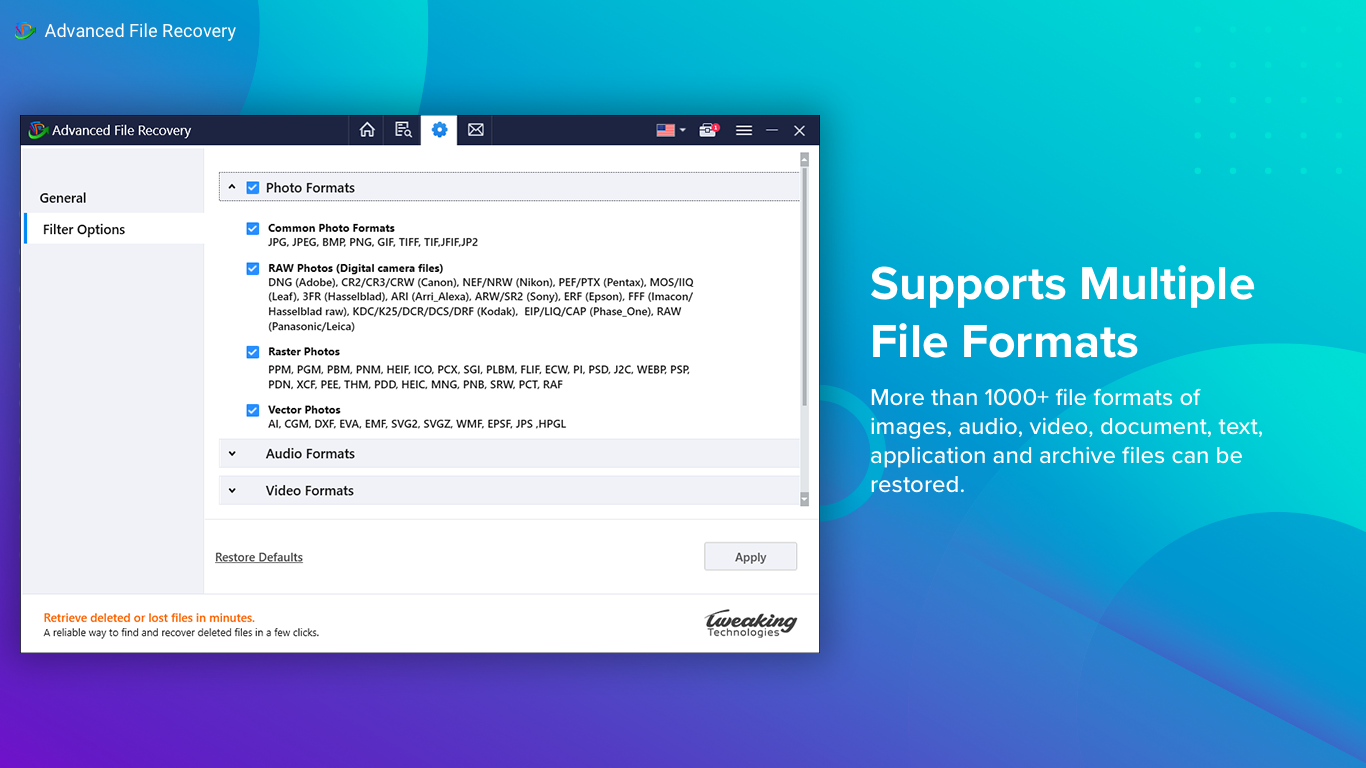 Advanced File Recovery screenshot