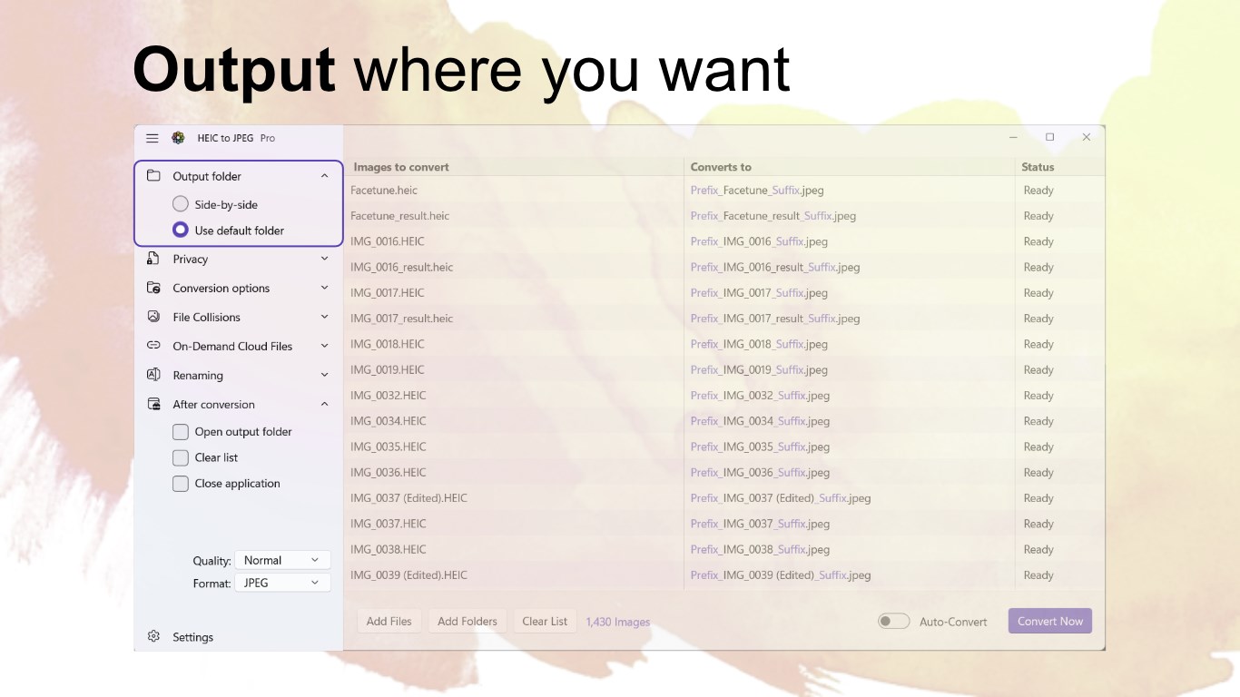 HEIC to JPEG screenshot