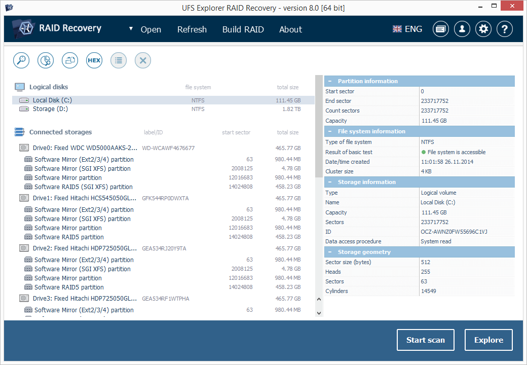 UFS Explorer RAID Recovery screenshot