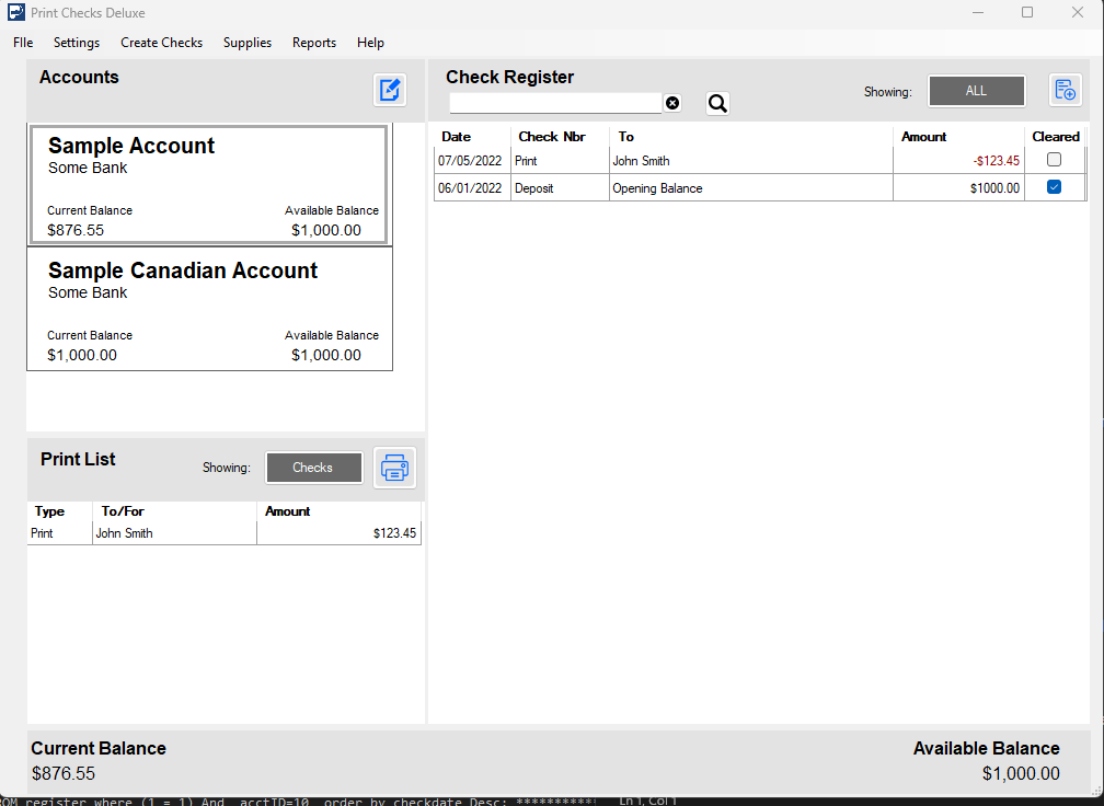 Print Checks Deluxe screenshot
