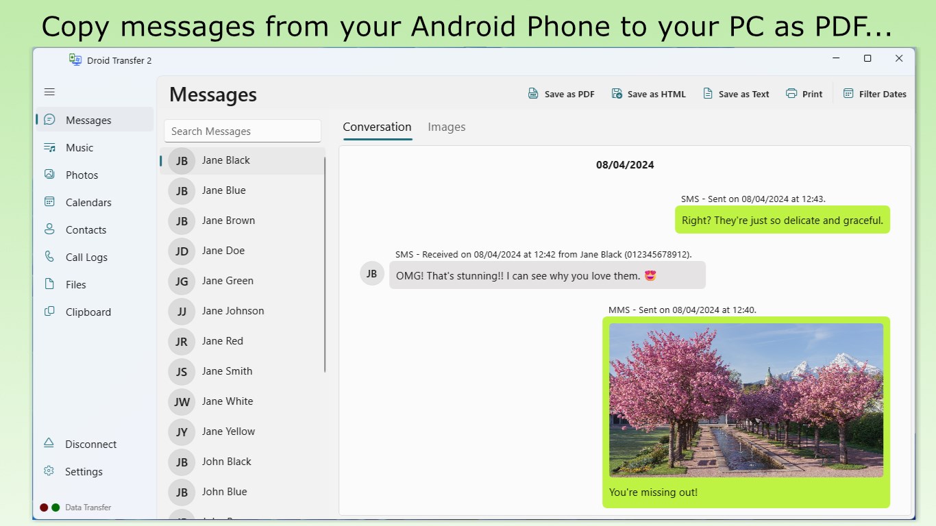 Droid Transfer screenshot