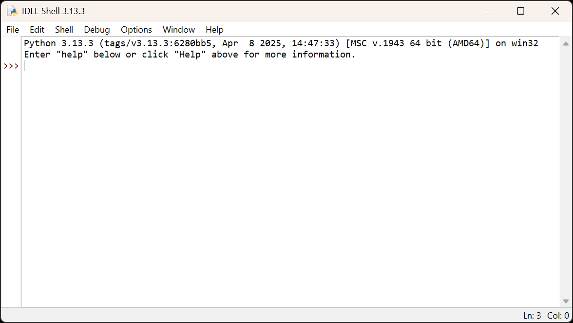 Python 3.13 screenshot