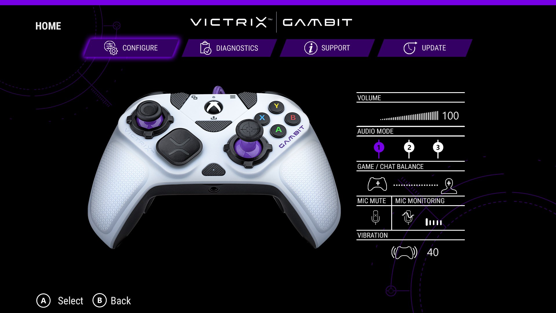 Victrix Control Hub screenshot