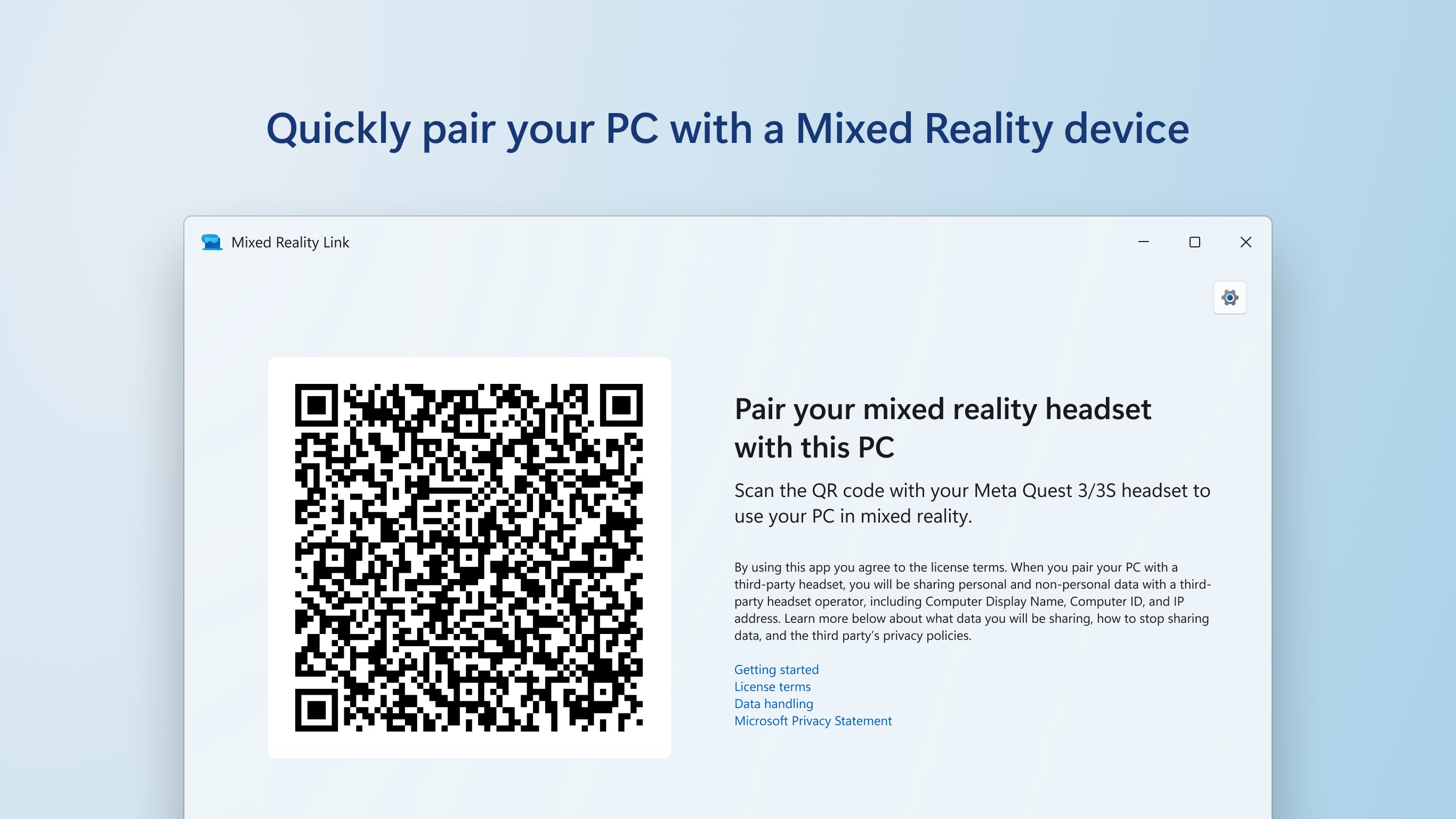 Mixed Reality Link screenshot